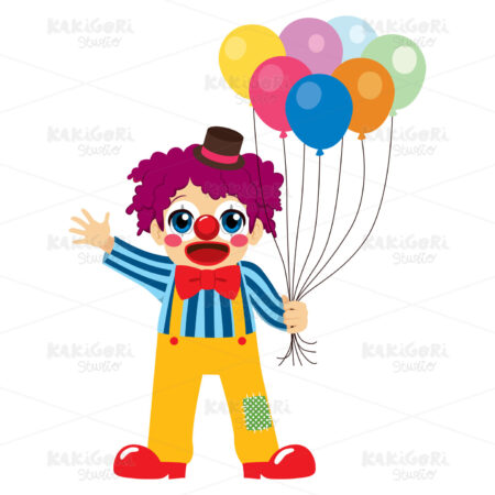 Clown With Balloons Clipart Vector Illustration 04141