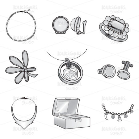Collection Different Accessories Clipart Vector Illustration 01628