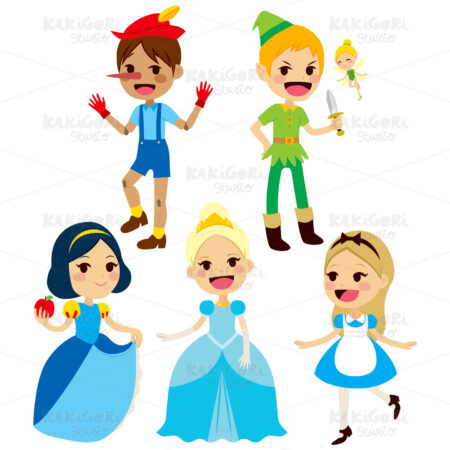 Collection Fairy Tale Characters Clipart Vector Illustration 02669