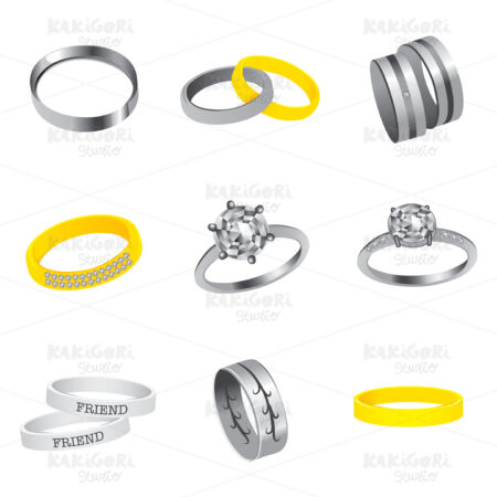 Collection Of Rings Clipart Vector Illustration 01588