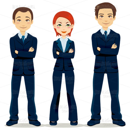 Confident Business Team Clipart Vector Illustration 00805
