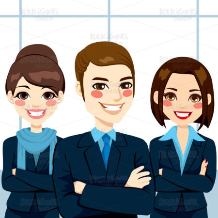 Confident Business Team Clipart Vector Illustration 01261