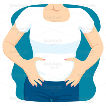 Constipation Female Stomach Clipart Vector Illustration 04220