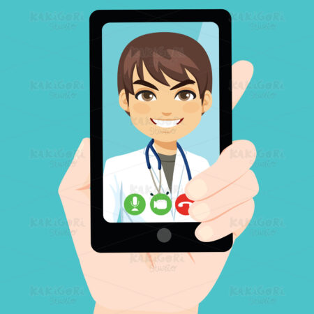 Consultation Online Smartphone Clipart Vector Illustration 04349