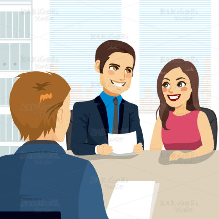 Couple Home Loan Clipart Vector Illustration 03539