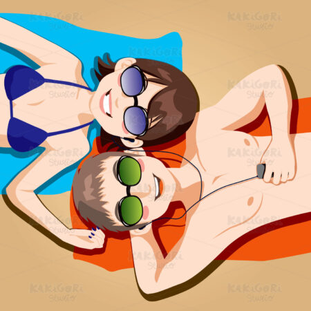 Couple Listening Music Clipart Vector Illustration 00558