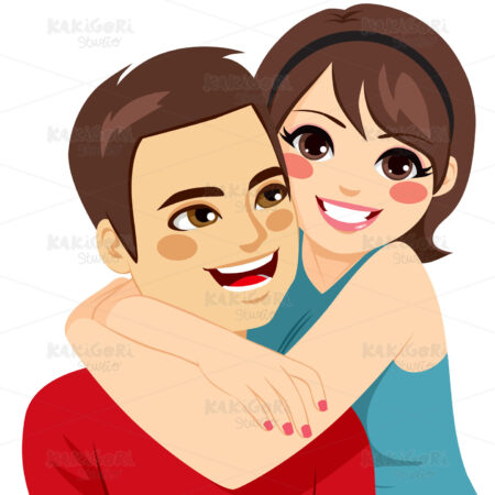 Couple Love Embracing Clipart Vector Illustration 02881