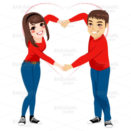 Couple Love Shape Arms Clipart Vector Illustration 02525