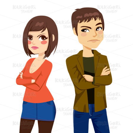 Couple Lover Quarrel Clipart Vector Illustration 01487