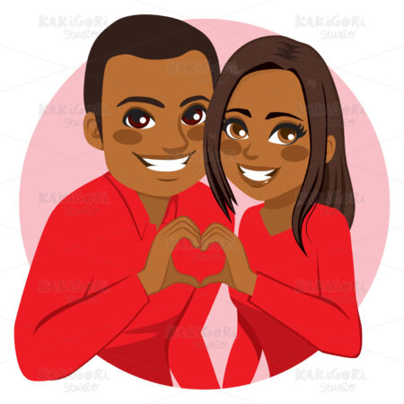 Couple Making Heart Symbol Clipart Vector Illustration 03239