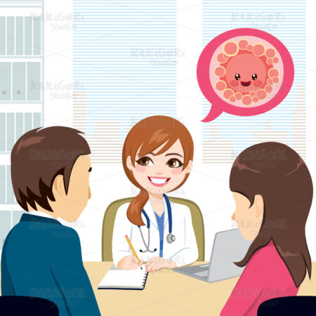 Couple On Fertility Clinic Clipart Vector Illustration 04756