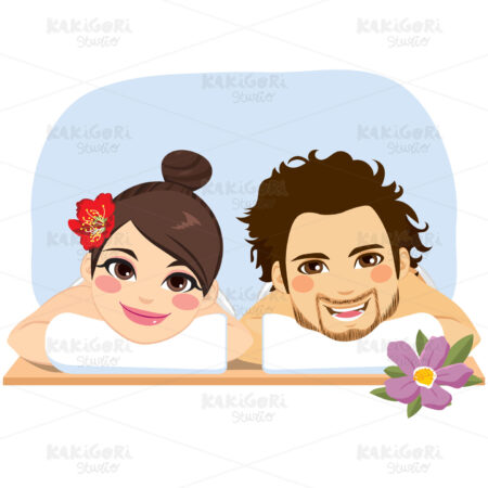 Couple Spa Clipart Vector Illustration 03598
