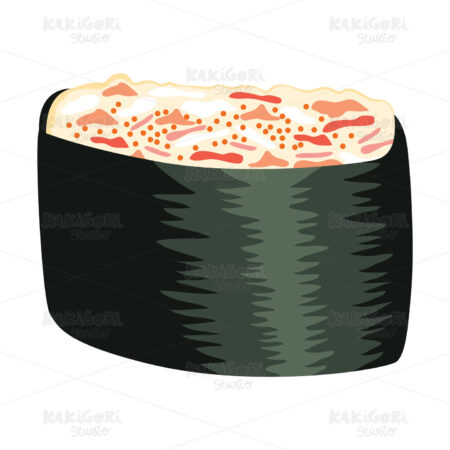 Crab Sushi Gunkan Clipart Vector Illustration 03733