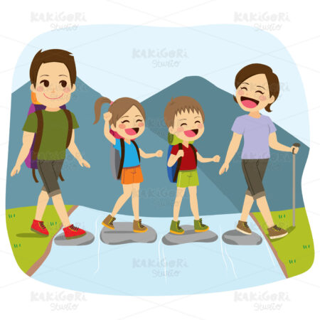 Crossing River Clipart Vector Illustration 03660