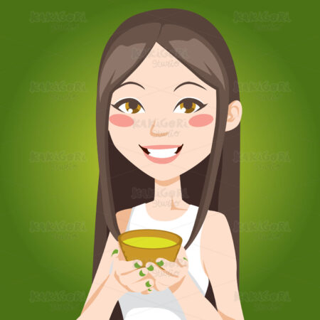 Cup of Green Tea Clipart Vector Illustration 00590