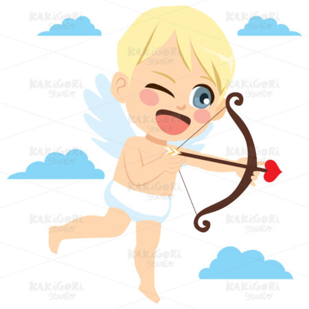 Cupid Heart Bow Clipart Vector Illustration 03936