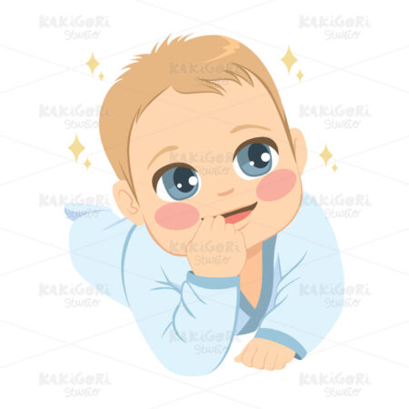 Cute Baby Crawling Clipart Vector Illustration 04122