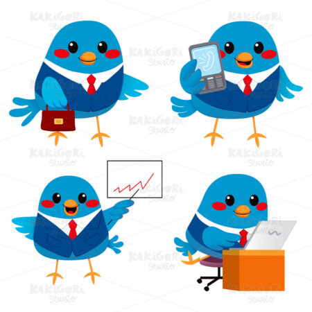 Cute Bird Business Clipart Vector Illustration 00901