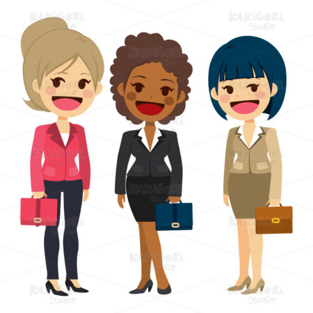 Cute Businesswoman Standing Clipart Vector Illustration 03448