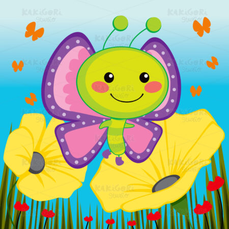 Cute Butterfly Clipart Vector Illustration 00885