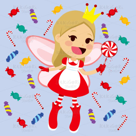 Cute Candy Fairy Clipart Vector Illustration 02922