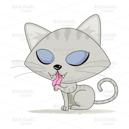 Cute Cleaning Cat Clipart Vector Illustration 00667