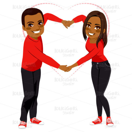 Cute Couple Love Arms Shape Clipart Vector Illustration 02531