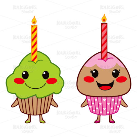 Cute Cupcakes Clipart Vector Illustration 00931