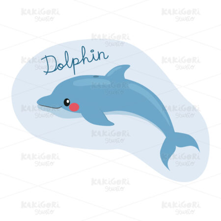 Cute Dolphin Swimming Clipart Vector Illustration 03986