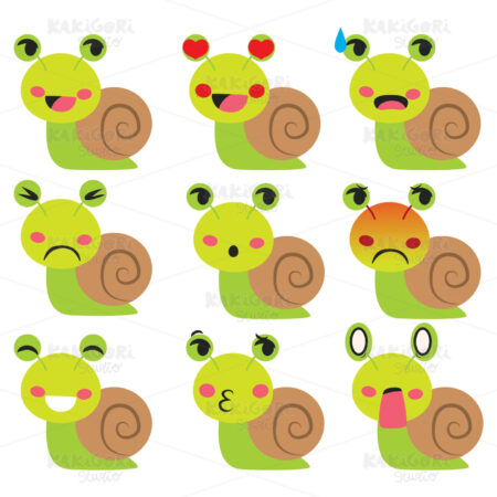 Cute Emoji Snail Clipart Vector Illustration 04591