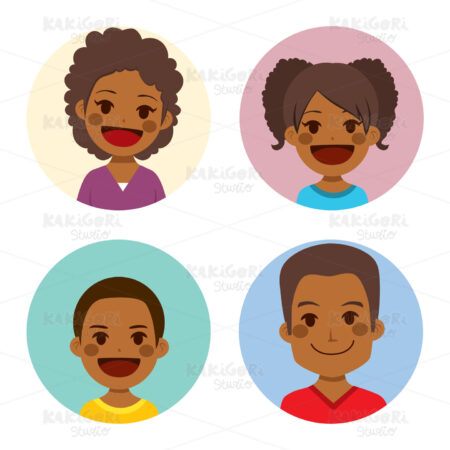 Cute Family Avatar Clipart Vector Illustration 03426
