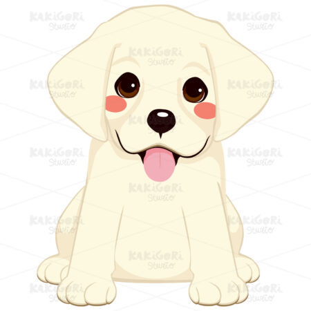 Cute Labrador Puppy Clipart Vector Illustration 01539