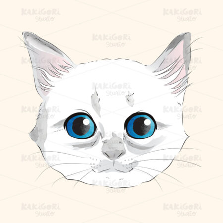 Cute Watercolor Kitty Clipart Vector Illustration 04601
