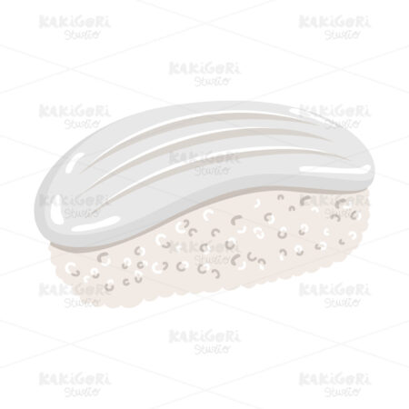 Cuttlefish Sushi Nigiri Clipart Vector Illustration 03727