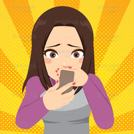Cyber Bullying Smartphone Clipart Vector Illustration 03620