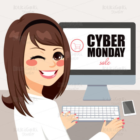 Cyber Monday Sale Clipart Vector Illustration 03128