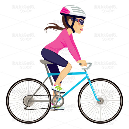 Cycling Professional Woman Clipart Vector Illustration 02165