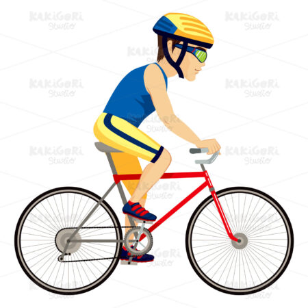Cyclist Man Professional Clipart Vector Illustration 02166