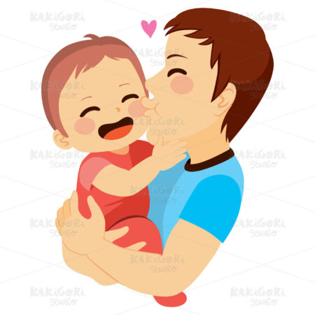 Dad And Baby Clipart Vector Illustration 03593