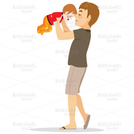 Dad With Baby Clipart Vector Illustration 03739