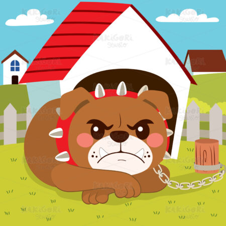 Dangerous Dog Clipart Vector Illustration 03635