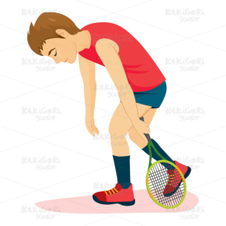 Defeated Tennis Man Clipart Vector Illustration 04356