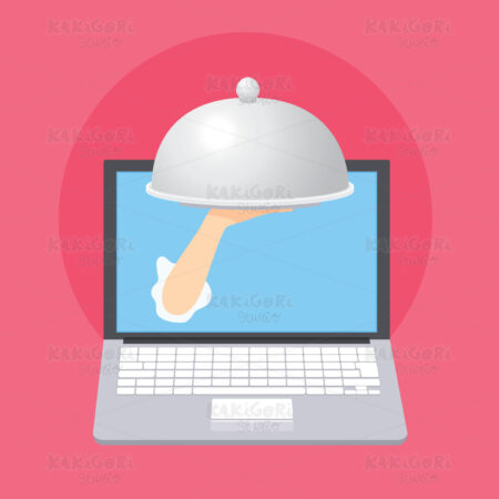 Delivery Food Online Clipart Vector Illustration 04426