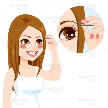 Depilating Eyebrow Woman Clipart Vector Illustration 02719