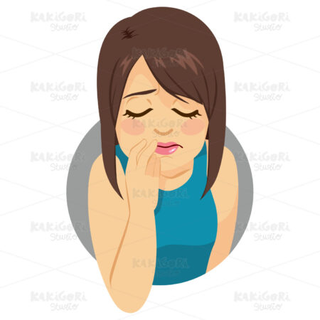 Depressed Girl Clipart Vector Illustration 03791