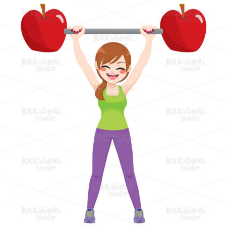 Diet Healthy Sport Girl Clipart Vector Illustration 04408