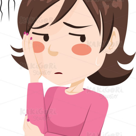 Disappointed Frustrated Woman Expression Clipart Vector Illustration 04795