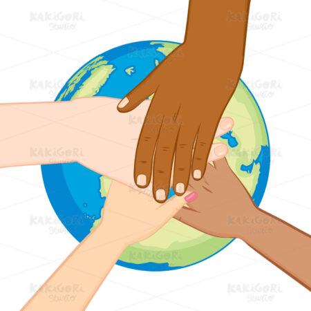 Diverse Ecology Globe Hands Clipart Vector Illustration 03070