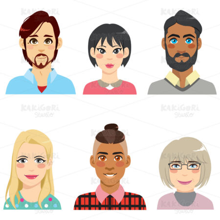 Diversity Avatar People Clipart Vector Illustration 03827