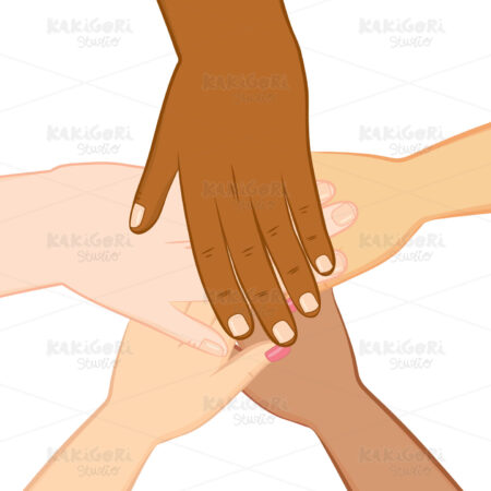 Diversity Hands Together Clipart Vector Illustration 02701